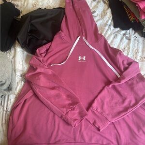 Under Armour Magenta Hoodie with White Accents